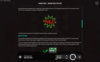 Miami Multiplier – Game rules