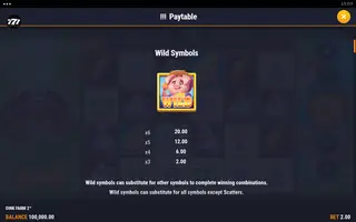 Oink Farm 2 – Paytable