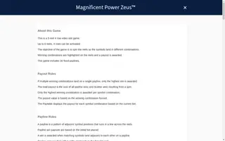 Magnificent Power Zeus – Game rules