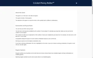 Cricket Penny Roller – Game rules