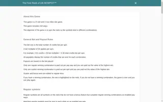 The Finer Reels of Life WOWPOT! – Game rules