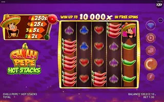 Chilli Pepe Hot Stacks – Feature in play