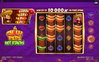 Chilli Pepe Hot Stacks – Feature in play