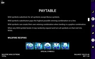 Wildfire Wins Extreme – Game rules