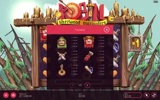 Robin – Sherwood Marauders – Paytable