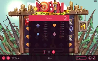 Robin – Sherwood Marauders – Paytable