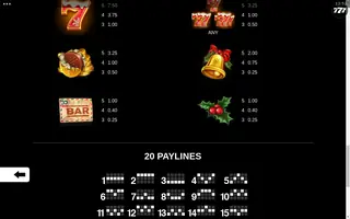 9 Gifts Of Christmas – Paytable