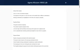 Agnes Mission: Wild Lab – Game rules