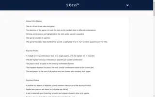 9 Bass – Game rules