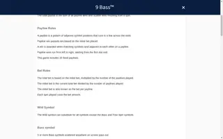 9 Bass – Game rules