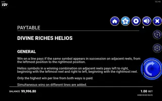 Divine Riches Helios – Game rules