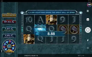 Thunderstruck II Mega Moolah – Winning spin