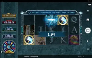Thunderstruck II Mega Moolah – Winning spin