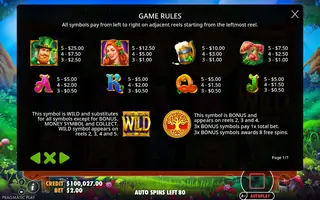 Clover Gold – Paytable