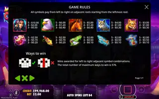 Mystic Chief – Paytable