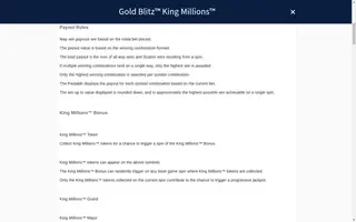 Gold Blitz King Millions – Game rules