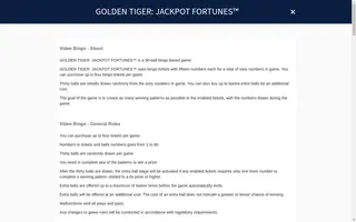 Golden Tiger: Jackpot Fortunes – Game rules