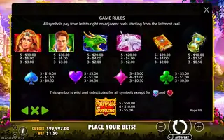 Fairytale Fortune – Paytable