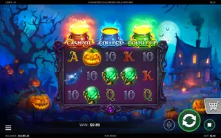 3 Haunted Cauldrons Hold and Win – Winning spin