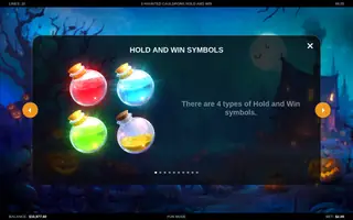 3 Haunted Cauldrons Hold and Win – Paytable