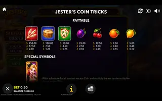 Jester’s Coin Tricks – Paytable
