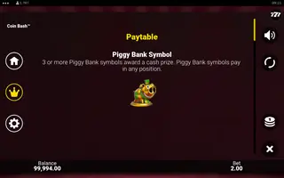 Coin Bash – Paytable