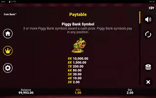 Coin Bash – Paytable