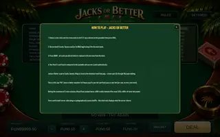 Jacks or Better – Game rules