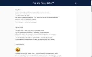 Fire and Roses Joker – Game rules