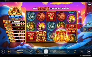 Blazing Mammoth – Feature in play