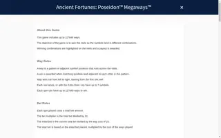 Ancient Fortunes Poseidon MEGAWAYS – Game rules