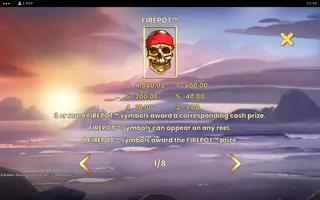 8 Golden Skulls of Holly Roger MEGAWAYS – Paytable
