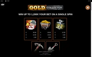 Gold Collector – Paytable