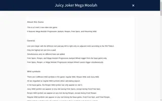 Juicy Joker Mega Moolah – Game rules