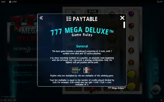 777 Mega Deluxe – Game rules
