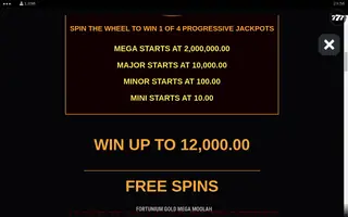 Fortunium Gold Mega Moolah – Game rules