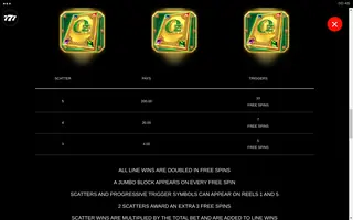 Sisters of Oz WOWPOT! – Paytable