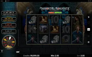 Immortal Romance Mega Moolah – Winning spin