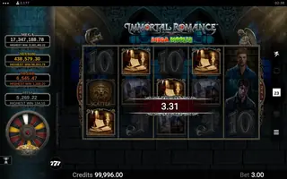 Immortal Romance Mega Moolah – Winning spin