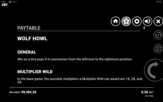Wolf Howl – Paytable