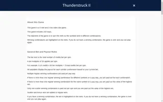Thunderstruck II Remastered – Game rules