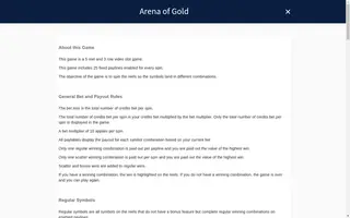 Arena of Gold – Game rules