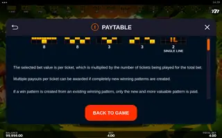 Crazy Monkey Ultra Link&Win – Paytable