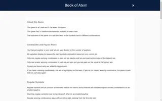 Book of Atem – Game rules