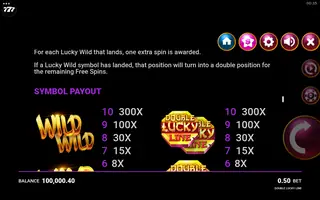 Double Lucky Line – Paytable