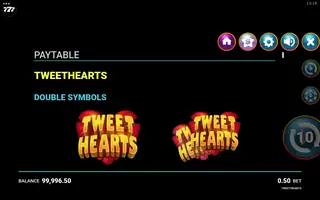Tweethearts – Paytable