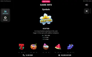 Aloha Fruit Bonanza – Paytable