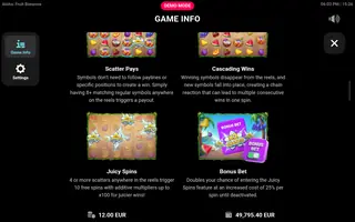 Aloha Fruit Bonanza – Game rules