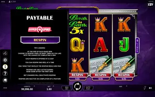 Break Da Bank Again Respin – Game rules