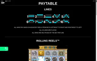 Ancient Fortunes Zeus – Paytable